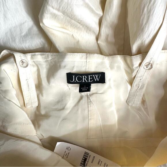 J Crew Pleated drop-waist dress in crinkle cotton blend in natural Size 8 - Picture 4 of 12